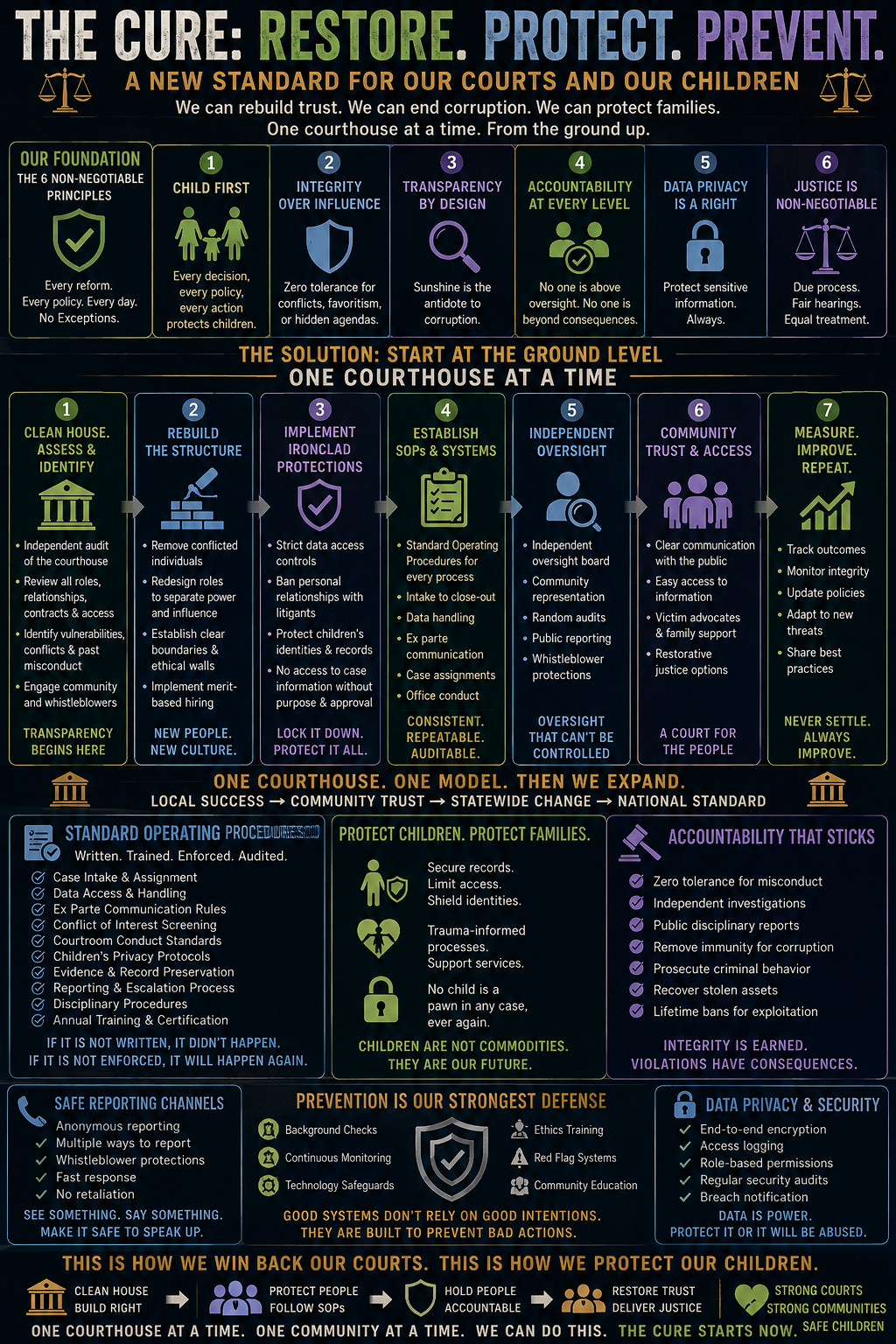 Court reform framework infographic